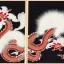 Placeholder: traditional Japanese art, eastern dragon, white fur