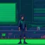 Placeholder: A pixel art cyberpunk version of the best football predictor master pundit