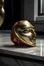 Placeholder: Money Heist Mask "Visualize a luxurious clutch bag resting elegantly on a marble countertop, bathed in soft, golden light."