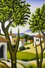 Placeholder: Village and face and olives tree and gun and machine style Georgia O’Keeffe