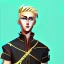 Placeholder: blond man samurai with robot body and braid