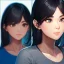 Placeholder: black haired woman, casual clotting, realistic, HD4k, watery cloud background, close up shot,