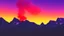 Placeholder: background=(mountains, alberta, forest fires, burning), time=(sunset), style=(vaporwave), effect=(smoke, plumes)