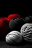 Placeholder: The month of June as wool in black and white with a splash of red.