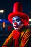Placeholder: clown at the circus, low color contrast, 8k, looks like a photo.