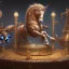 Placeholder: a carousel horse with bar, 1800s, chiaroscuro lighting , 8k UHD, beautiful, realistic, matte painting, centered, illustration, baroque, muted colors,renaissance, artwork, high-quality, rocco, greg rutowski, howard lyon, brian froud, anne stokes