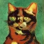 Placeholder: Portrait of a cat by Van Gogh