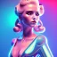 Placeholder: blonde woman, geisha, retro futuristic, velvet dress, gradient color, BLUE, PINK, CYAN, neon, insanely detailed, 16k resolution, perfect eyes, cinematic smooth, intricate detail