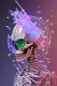 Placeholder: Futuristic Neon crystal skeleton samurai smoke glass fire water