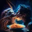 Placeholder: the lady and the tramp eating spaghetti, cinematic, epic glowing galaxy background, deep depth of field, 3D, constellation map, 16k resolution photorealistic, bokeh, a masterpiece by Alberto Seveso, breathtaking intricate details, realistic and lifelike cgi diorama, dramatic natural lighting, reflective catchlights, high quality CGI VFX fine art