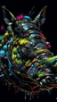 Placeholder: Pixelart,rhino head,stunning,2d art,gasmask,nuclear,futuristic, colorful,powerful art, masterpice,