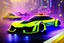 Placeholder: futuristic supercar, hand draw urbansketch art style inspired by Marta Vilarinho de Freitas, flat, vector illustration, urban sketch cyberpunk 2099 blade runner 2049 neon neo-impressionism expressionist style oil painting, smooth post-impressionist impasto acrylic painting, thick layers of colourful textured paint futuristic futurism noir