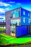 Placeholder: A three story house built from shipping containers, in the country
