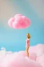 Placeholder: A plastic pink cloud floating in the vintage barbie doll