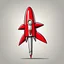 Placeholder: red rocket cartoon stylized