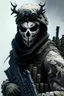 Placeholder: A soldier in the game modern warfare, he wears a skull mask with horns that covers his face. He is a sniper, but can also run point. His call sign is Wraith. Couple