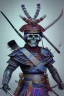 Placeholder: Neon crystal skeleton samurai