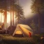 Placeholder: highly detailed campsite on lakeside, illustration, cinematic lighting, 4k, 8k, octane render, digital concept art, trending on artstation, pinterest, extremely detailed, ambient lighting.