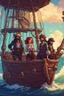 Placeholder: Pirates on a ship, stardew valley style