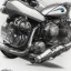 Placeholder: technical concept study, pencil sketch, motorcycle inspired the BMW R 90, From the side