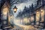 Placeholder: Prompt: a lantern glowing softly on a cobblestone street, mist swirling, with old Victorian houses lining the path, watercolor, mysterious, nocturnal