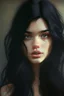 Placeholder: beautiful girl, black hair