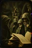 Placeholder: Daguerrotype close up some mysterious figures, odd background, books, odd, Hieronymus Bosch, ambient light, by Minicavio Quollati and Marlost Endgulp, Amano, Botticelli, Alphonse Mucha