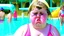 Placeholder: lady pouting at a water park