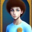 Placeholder: beautiful 12 year old arabic boy with curly hair and light blue eyes