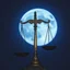 Placeholder: scales of justice against a blue full moon