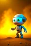 Placeholder: adorable cute chat robot with mouth piece and jet pack, playing volleyball on a strange planet, with short punk hair and real human eyes, its such a perfect day, motion blur, smoke, 8k, downlight, soft light, depth of field, photorealism, trending on art station, lotsa detail