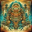 Placeholder: symmetrical design, hand painted, album cover, vintage, hip hop music, electronic music