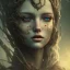 Placeholder: kurshna ornaments theme art, Dark moody night atmosphere, 8K, close-up face, anatomically perfect face, oak tree roots,