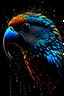 Placeholder: Parrot, Line Art, Black Background, Ultra Detailed Artistic, Detailed Gorgeous Face, Natural Skin, Water Splash, Colour Splash Art, Fire and Ice, Splatter, Black Ink, Liquid Melting, Dreamy, Glowing, Glamour, Glimmer, Shadows, Oil On Canvas, Brush Strokes, Smooth, Ultra High Definition, 8k, Unreal Engine 5, Ultra Sharp Focus, Intricate Artwork Masterpiece, Ominous, Golden Ratio, Highly Detailed, photo, poster, fashion, illustration