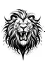 Placeholder: roaring luminous lion ink logo, white background