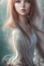 Placeholder: Realistic misterious Anime girl close and personal in warm abstract background