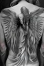 Placeholder: angel from back ultra realistic tattoo design