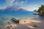 Placeholder: Peder Monk Monsted style, Croatia, Trstenik beach, blue sky