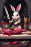 Placeholder: killer bunny with chefs knife dnd realism art adventurer