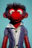 Placeholder: Waist up muppet Portrait, Nicolás maduro muppet doll, mustache, photo studio, red background, unreal engine 5, concept art, art station, ray tracing, lumen lighting, ultra detail, volumetric lighting, 3d.