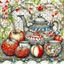 Placeholder: Watercolour and ink patchwork in the style of Jamie Heiden, Walter Crane, Yayoi Kusama, Ivan Shiskin, John Atkinson Grimshaw: zentangle cute whimsical watercolor Still life with apples on a porcelain plate and a teapot crisp quality, ultra detailed, elegant, fantastical, surreal, watercolor and pen, beautiful high definition fine 3D line art, white and grey and red dreamy colours, extremely detailed, intricate, elaborate, HDR, award winning, expressionism, fantastic view, ethereal, fantasy, unsi