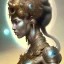 Placeholder: ssango fantasy, fantasy magic, intricate, sharp focus, illustration, highly detailed, digital painting, concept art, matte, artgerm and paul lewin and kehinde wiley, masterpiece silver elephant head bronze Asian African girl nice breast Afo hair turquoise sun moon waves