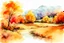 Placeholder: Autumn dream, beautiful landscape, rich earthy colors, watercolo