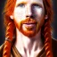 Placeholder: Portrait of young Courtney Gains as a ruggedly handsome, joyful, roguish pirate, charismatic, attractive male, masculine, perfect, precisely detailed clear eyes, unblemished, flawless skin, softly freckled face; meticulously detailed multi-hued ginger carrot-colored cherry fire red hair; fantasy, intricate, elegant, highly detailed, digital painting, concept art, matte, sharp focus, illustration, art by artgerm and greg rutkowski and alphonse mucha