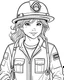 Placeholder: FIREMAN GIRL COLORING PAGE