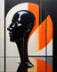 Placeholder: acrylic oil painting of a null liminal juxtaposition by arafed exaggeration, oversized parts, exaggerated head, excellent verticals, amazing reflections, obsidian black glass win vivid orange tint strokes, arafed probability at response, amazing reflection, captive human, split double negative space, liminal vibe, interplay between light and shadow, dynamic visual juxtaposition, tactical jacket man with red tint volumetric silence, tectonic architecture