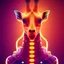 Placeholder: A beautiful portrait of a cyborg giraffe orange neon color scheme, high key lighting, volumetric light high details psychedelic background