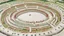 Placeholder: A white racetrack with boosting cars designed in ancient Roman mosaics painted by Qiu Ying