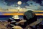 Placeholder: Exoplanet in the horizon, stones, konstantin korovin painting