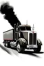 Placeholder: Sketch of a Peterbilt truck rolling coal